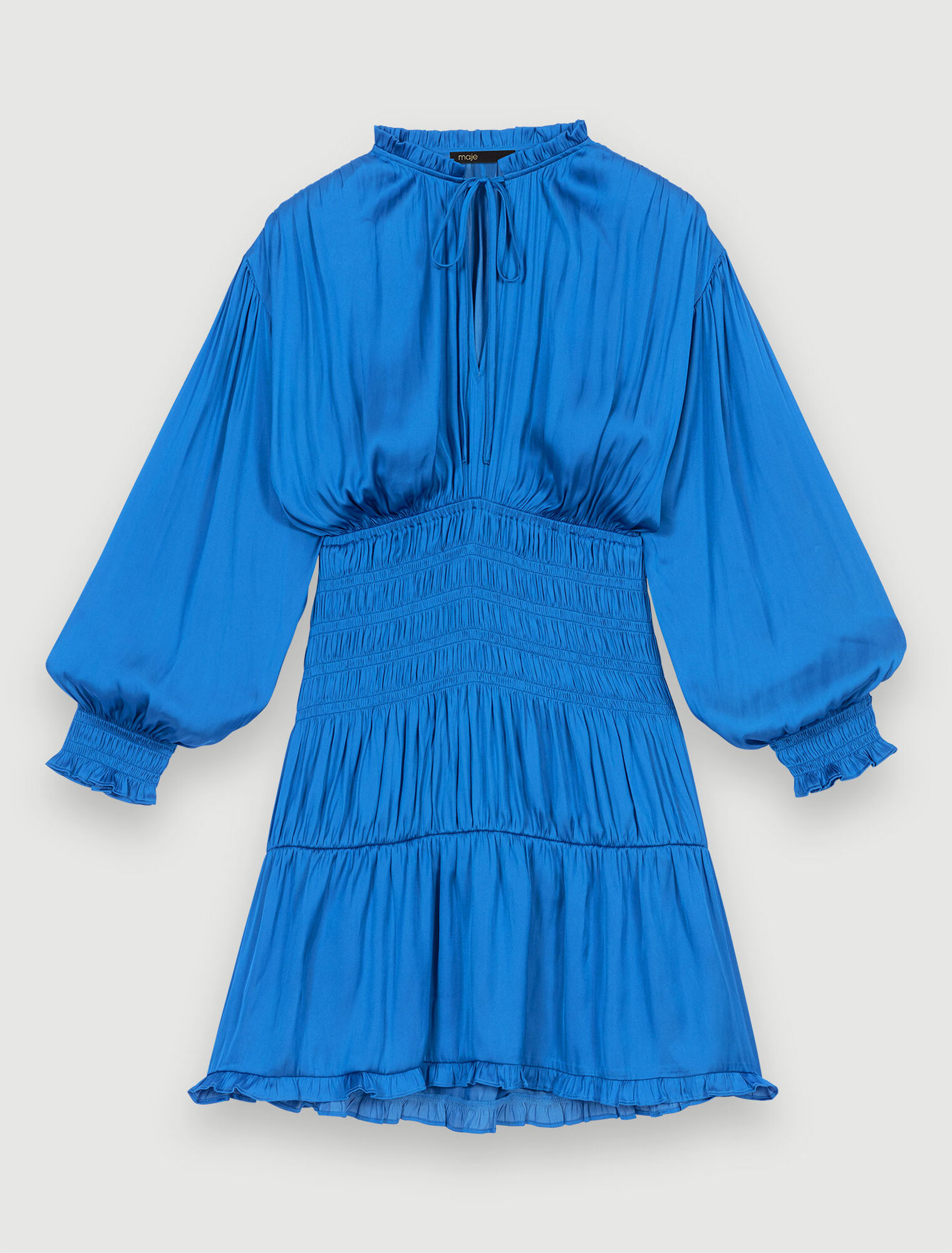 Robe smockée bleue