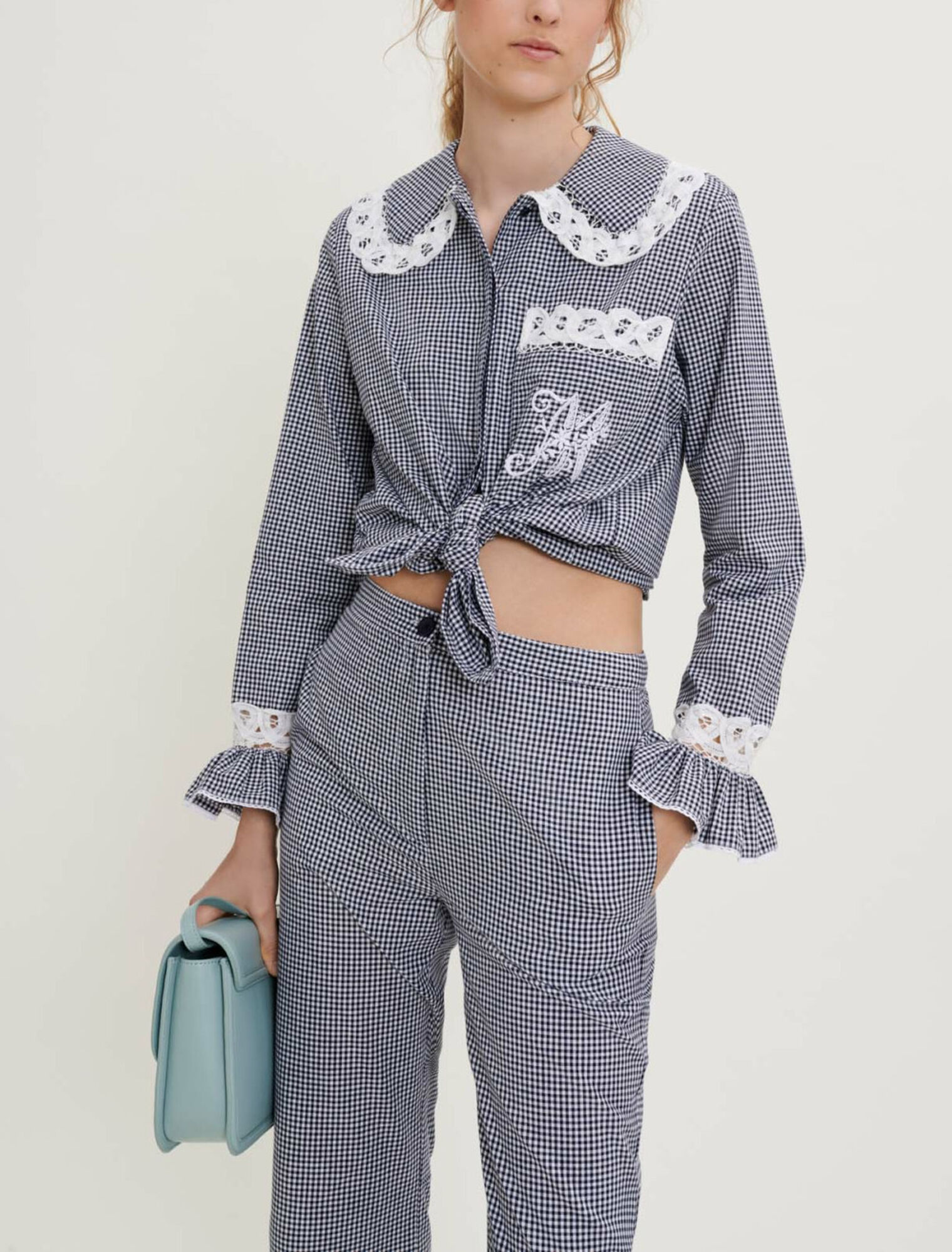 Chemise en Vichy et dentelle