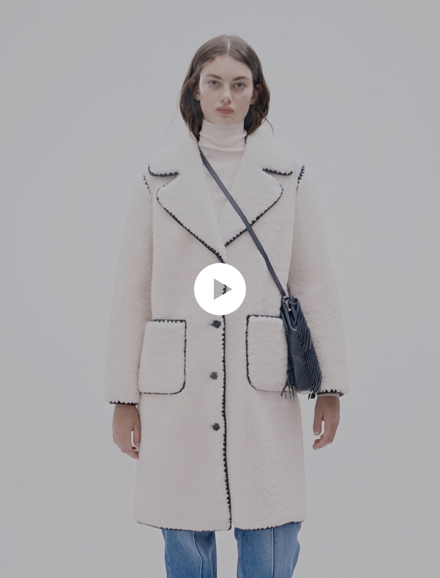 Manteau mi long molletone