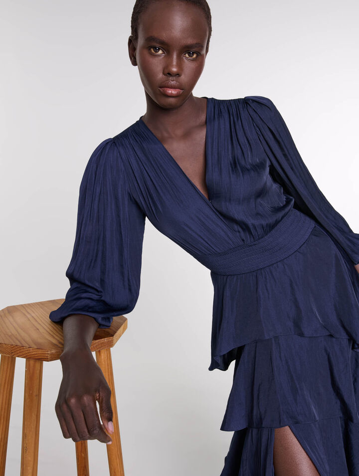 Robe longue à volants