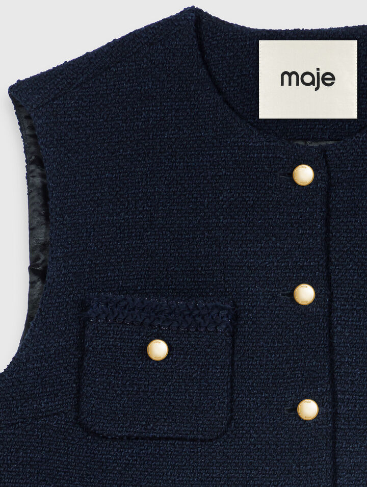 Veste en tweed sans manches