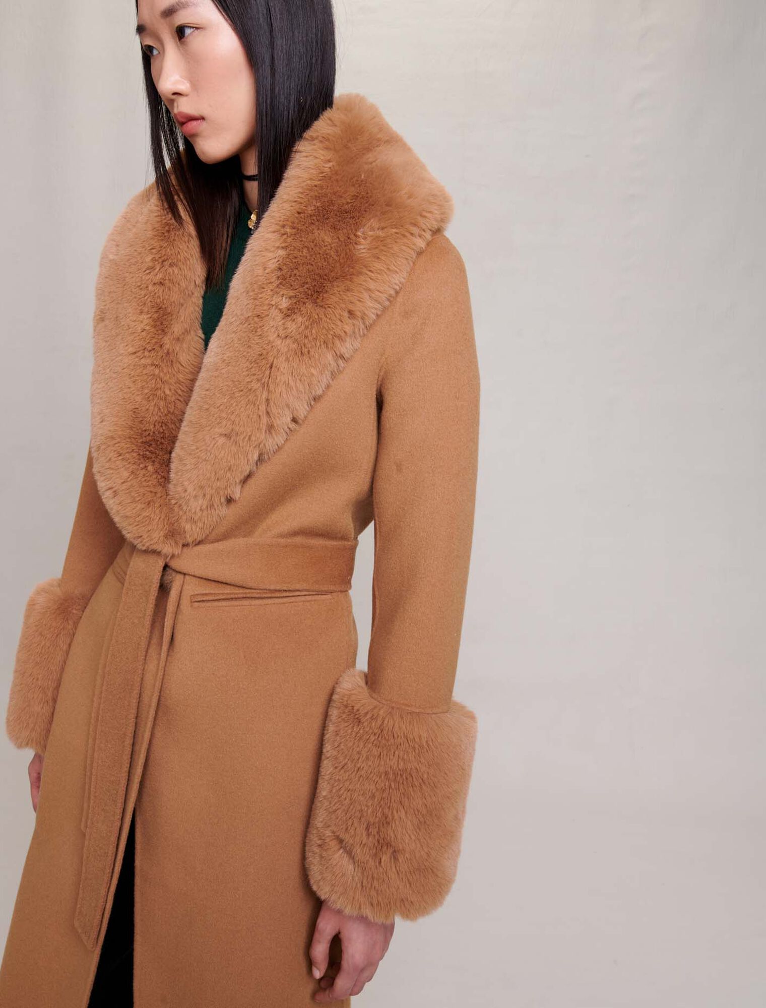 Manteau long en laine