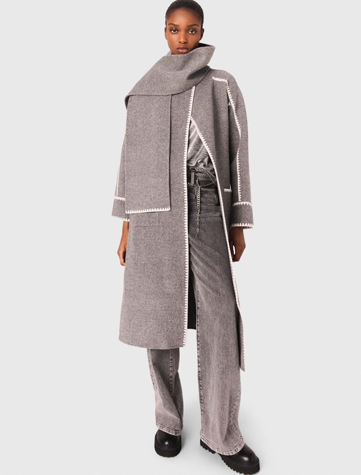 Manteau long double face