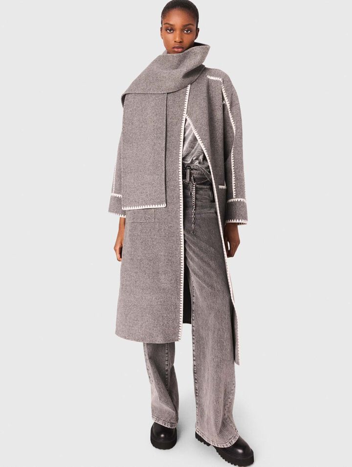 Manteau long double face