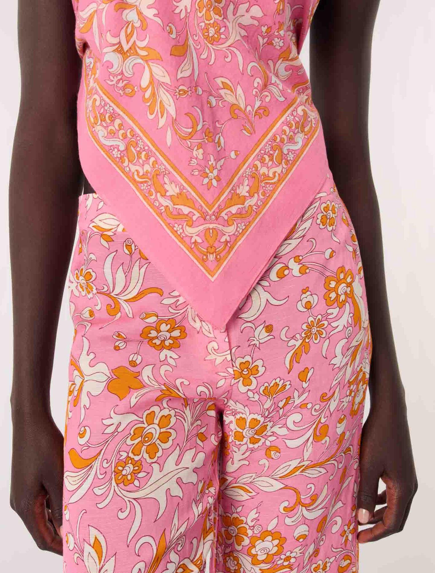 Pantalon en lin imprimé