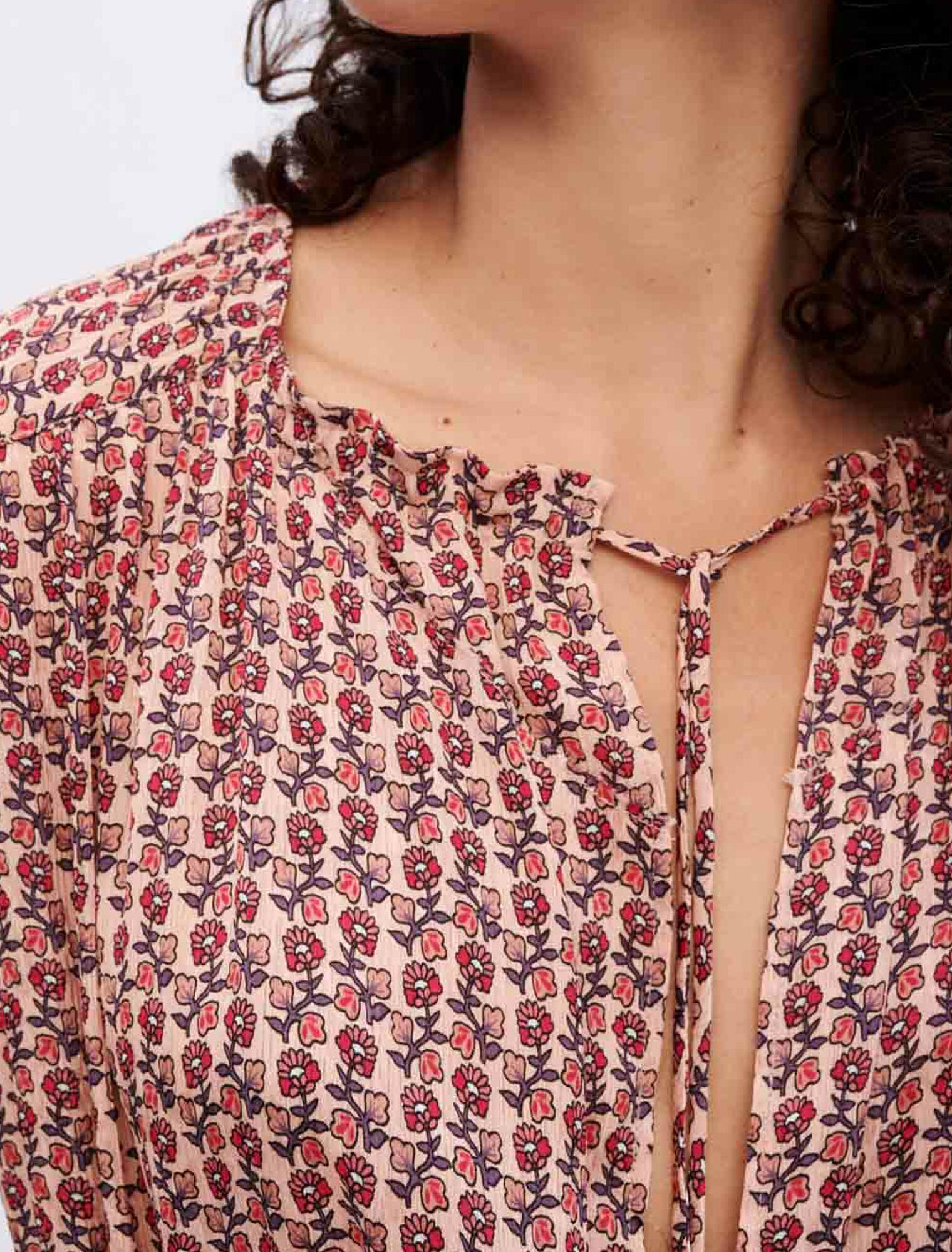 Robe fluide imprimée à volants