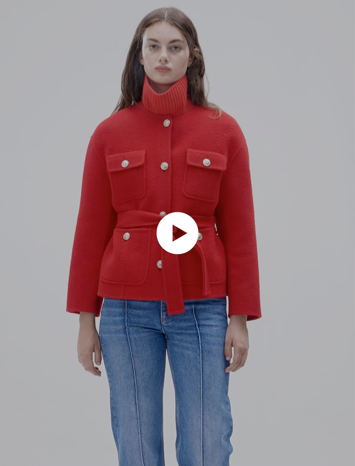 Veste double face ceinturee