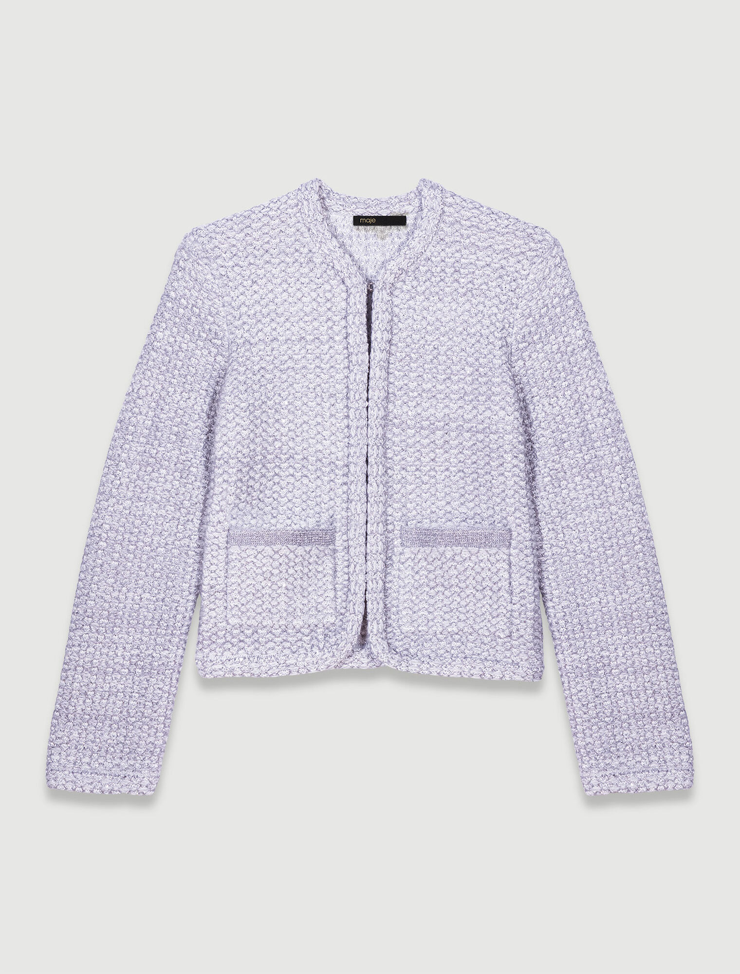 Cardigan en maille effet tweed