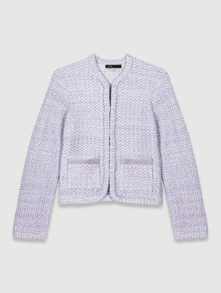 Cardigan en maille effet tweed