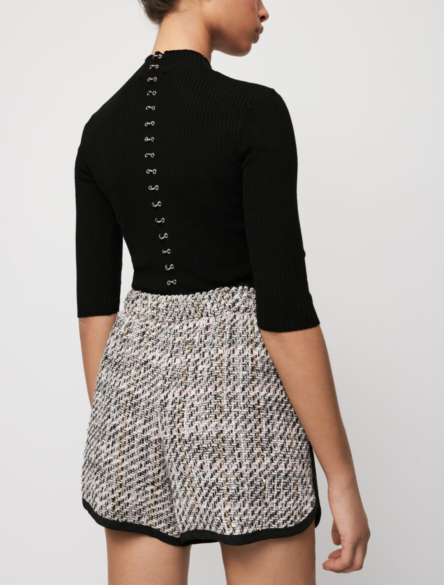 Short façon tweed contrasté