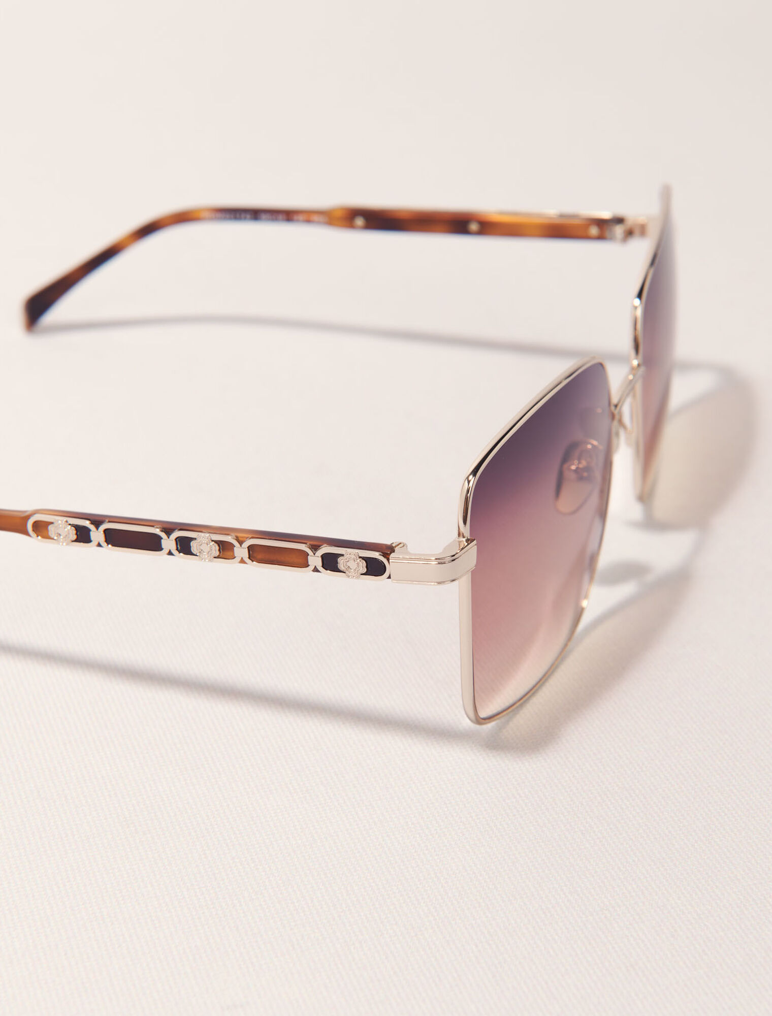 Lunettes rectangle en mix métal