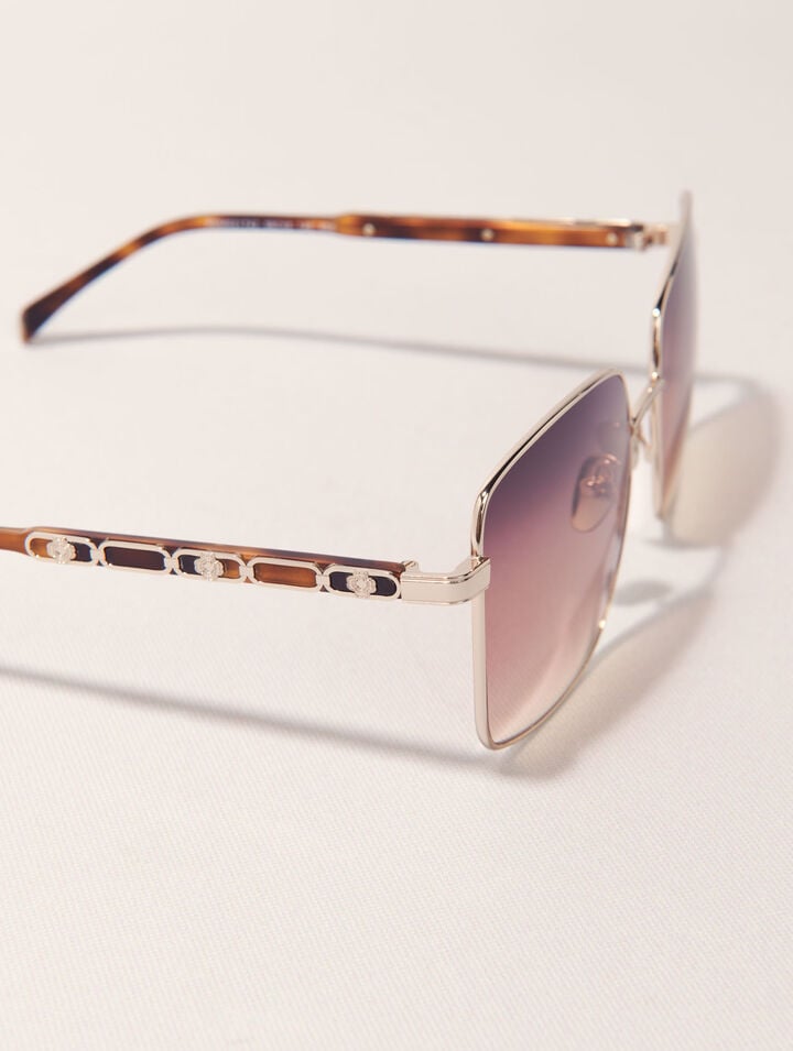 Lunettes rectangles en mix métal