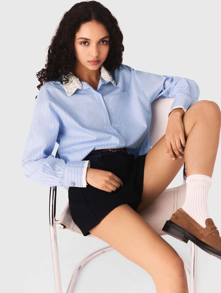 Chemise &agrave; col bijoux amovible