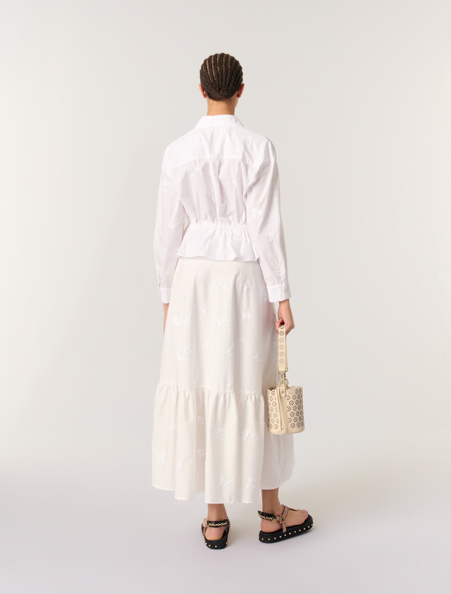 Chemise courte brodée