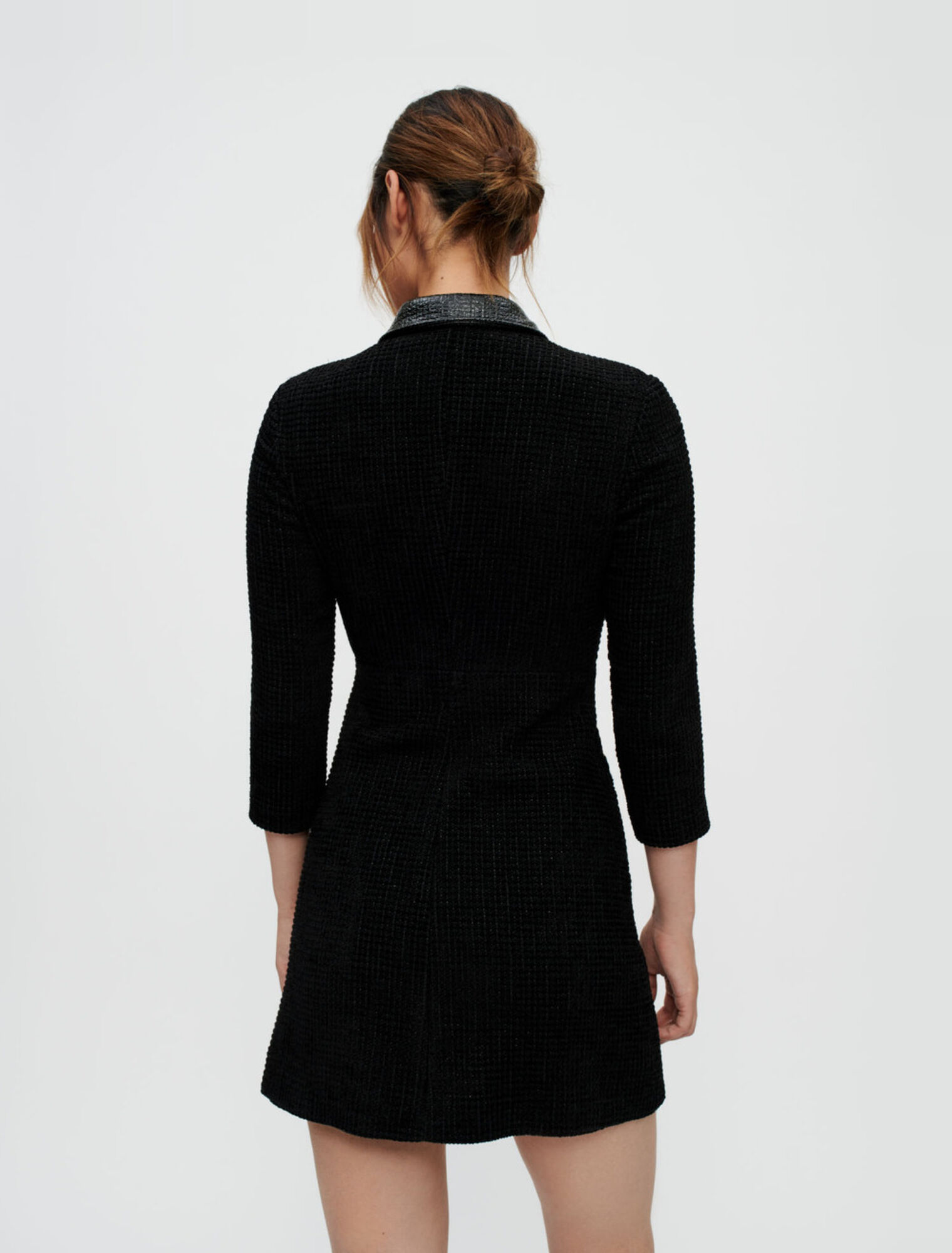 Robe en tweed velours et vinyle