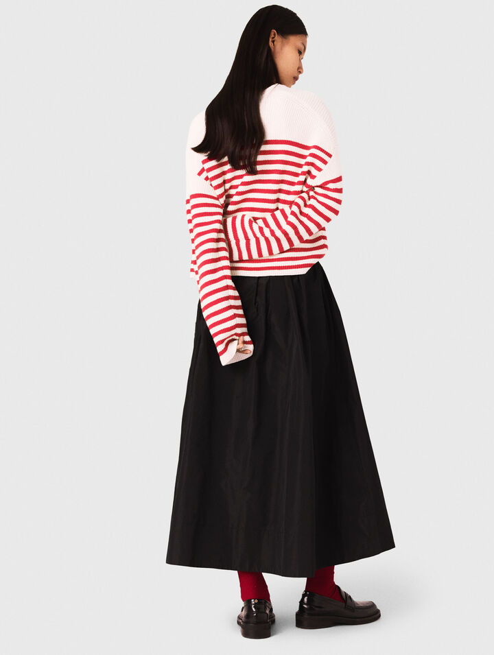 Jupe longue avec taille contrastée
