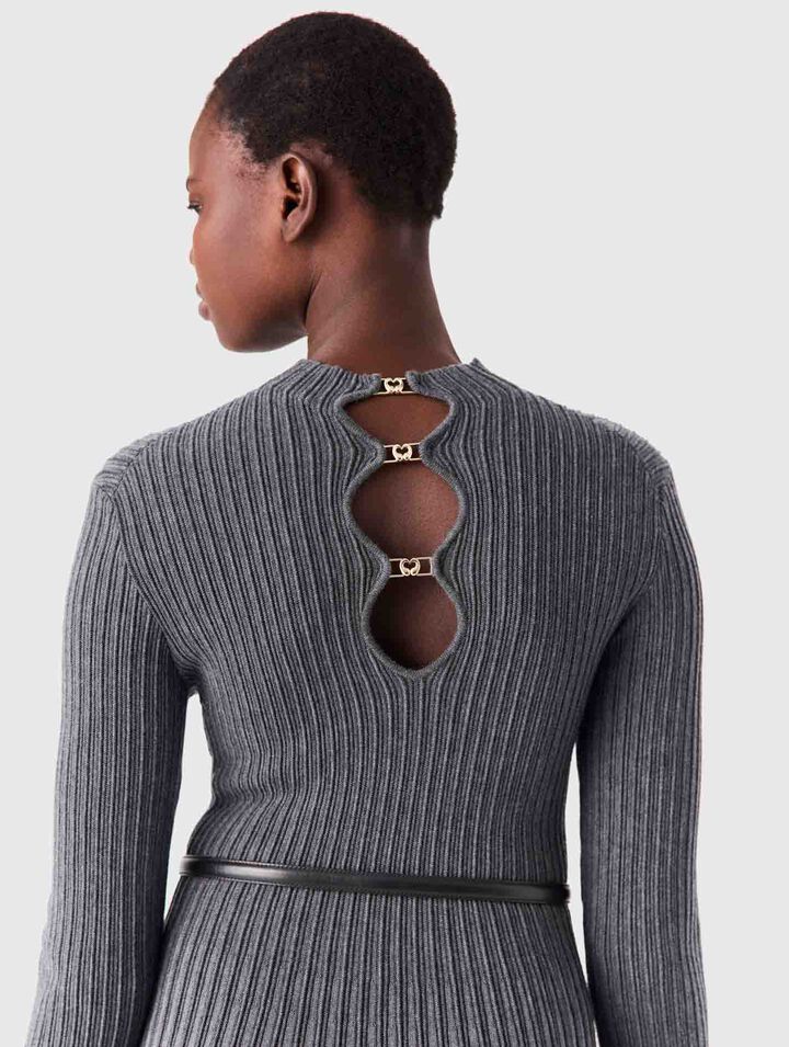 Robe courte en maille degrad&eacute;e