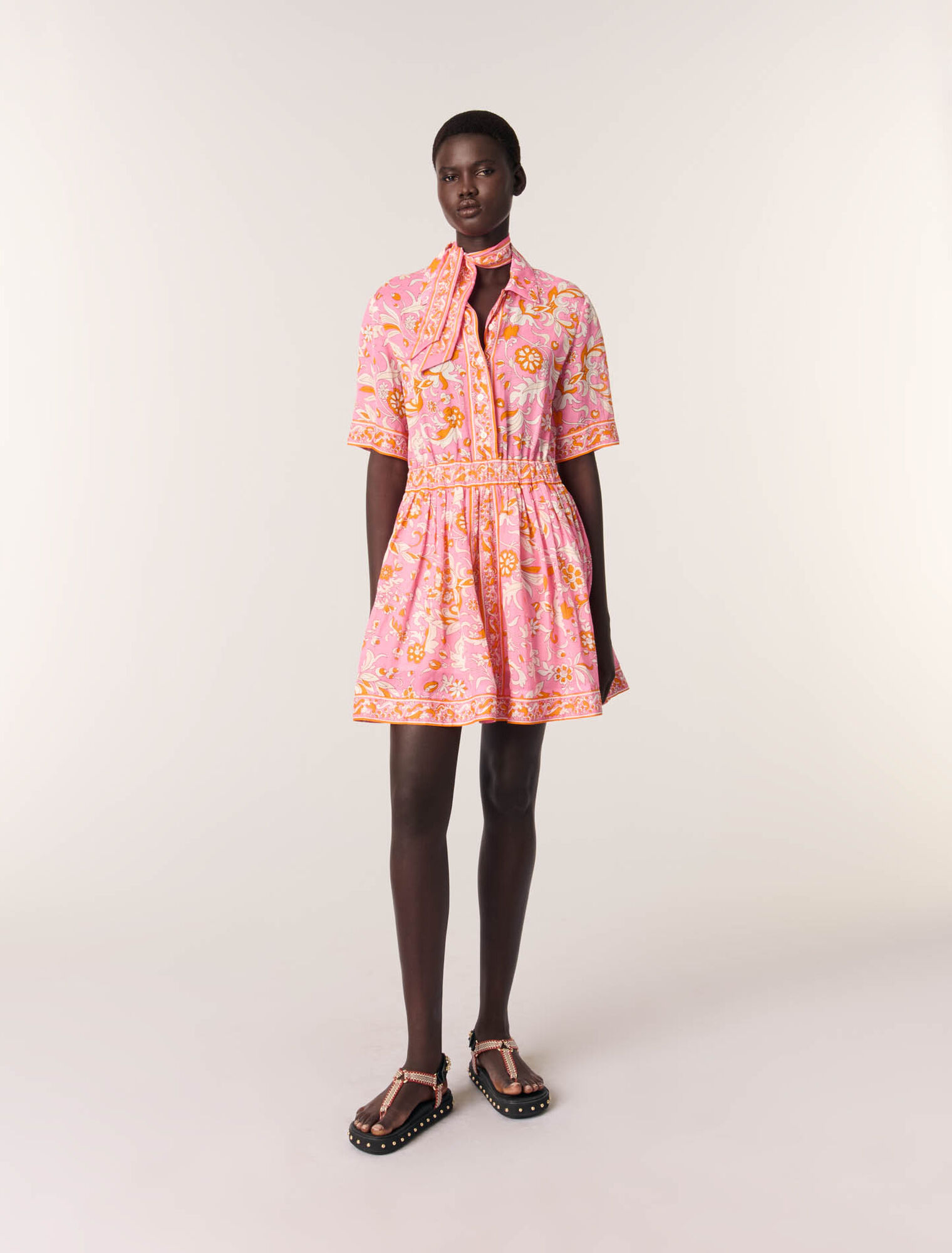 Robe courte fluide imprimée