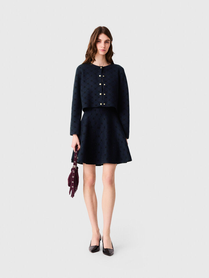 Cardigan en jacquard avec sequins