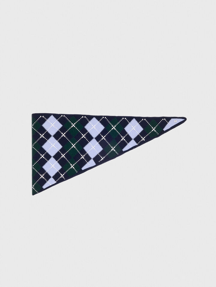 Foulard triangle argyle en laine