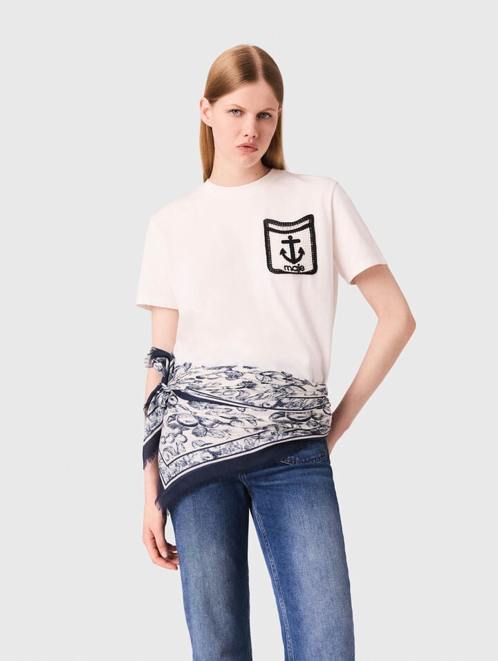 Tee-shirt avec poche brodée
