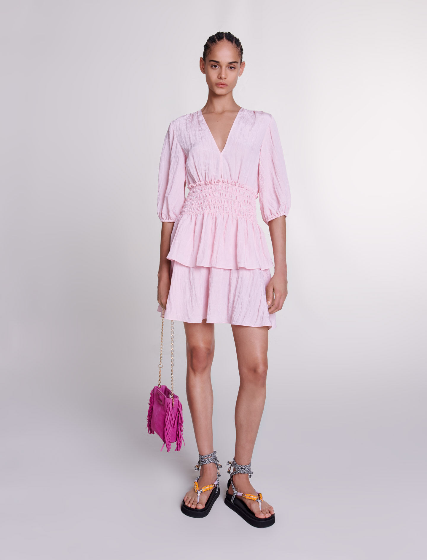 Robe maje rose pale store