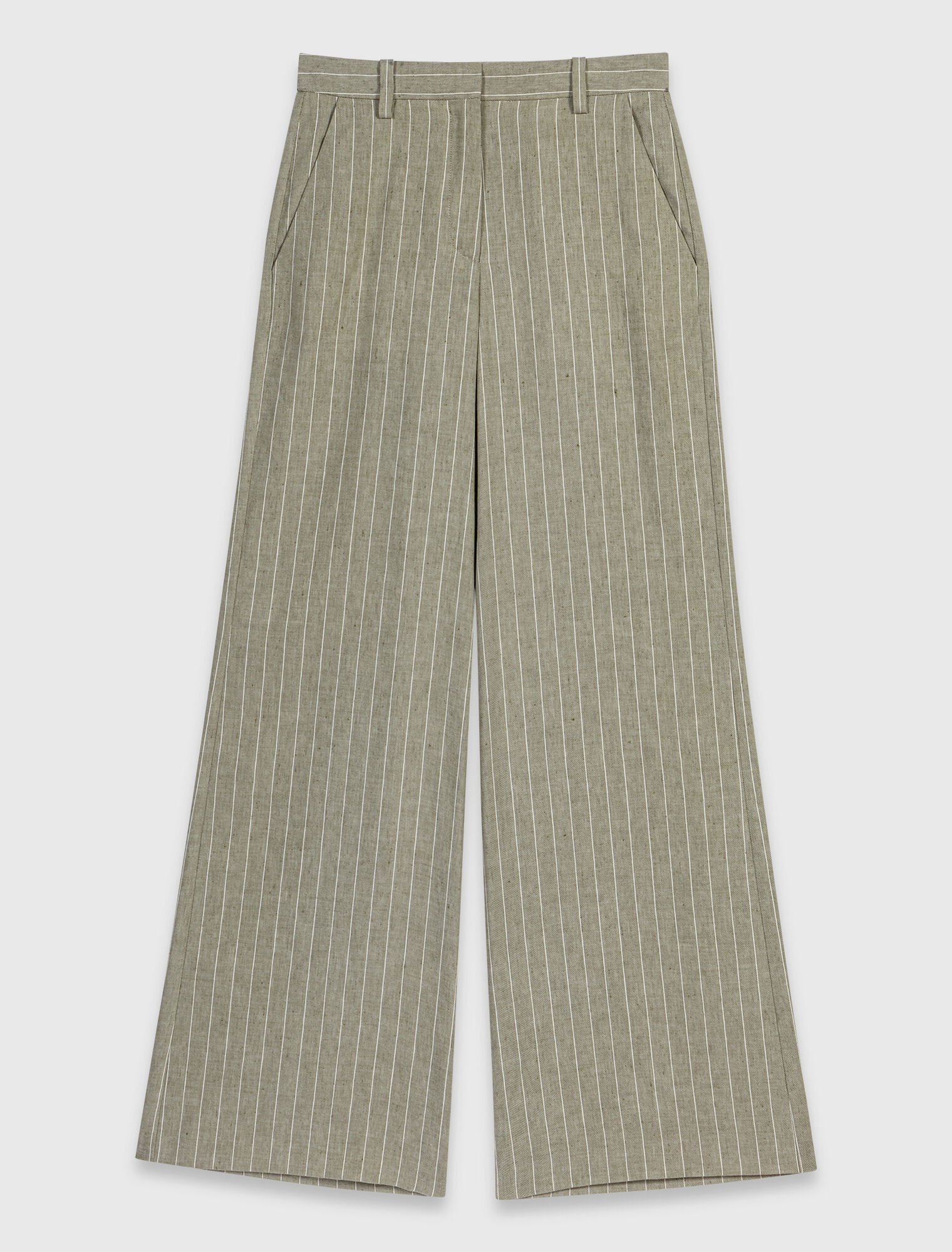 Pantalon tailleur en lin m&eacute;lang&eacute;