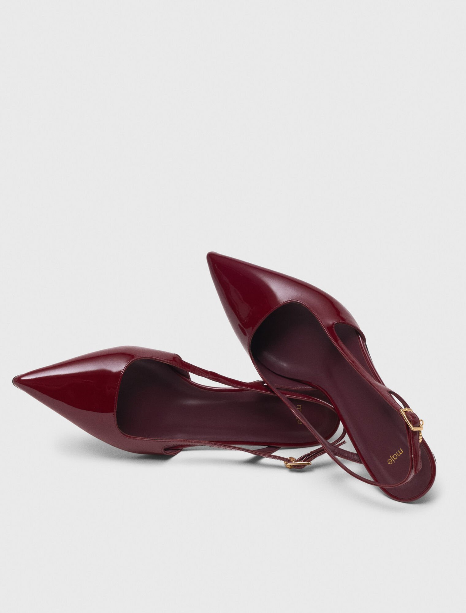 Escarpins slingback en cuir vernis