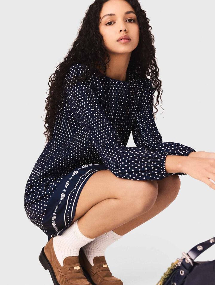 Robe pliss&eacute;e imprim&eacute;e