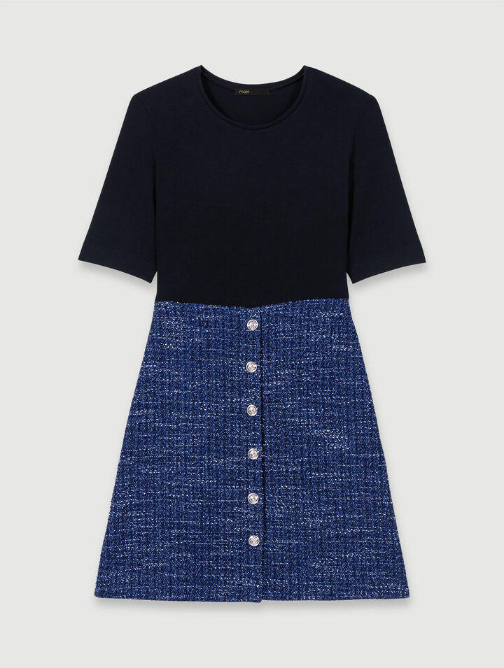 Robe 2-en-1 en tweed