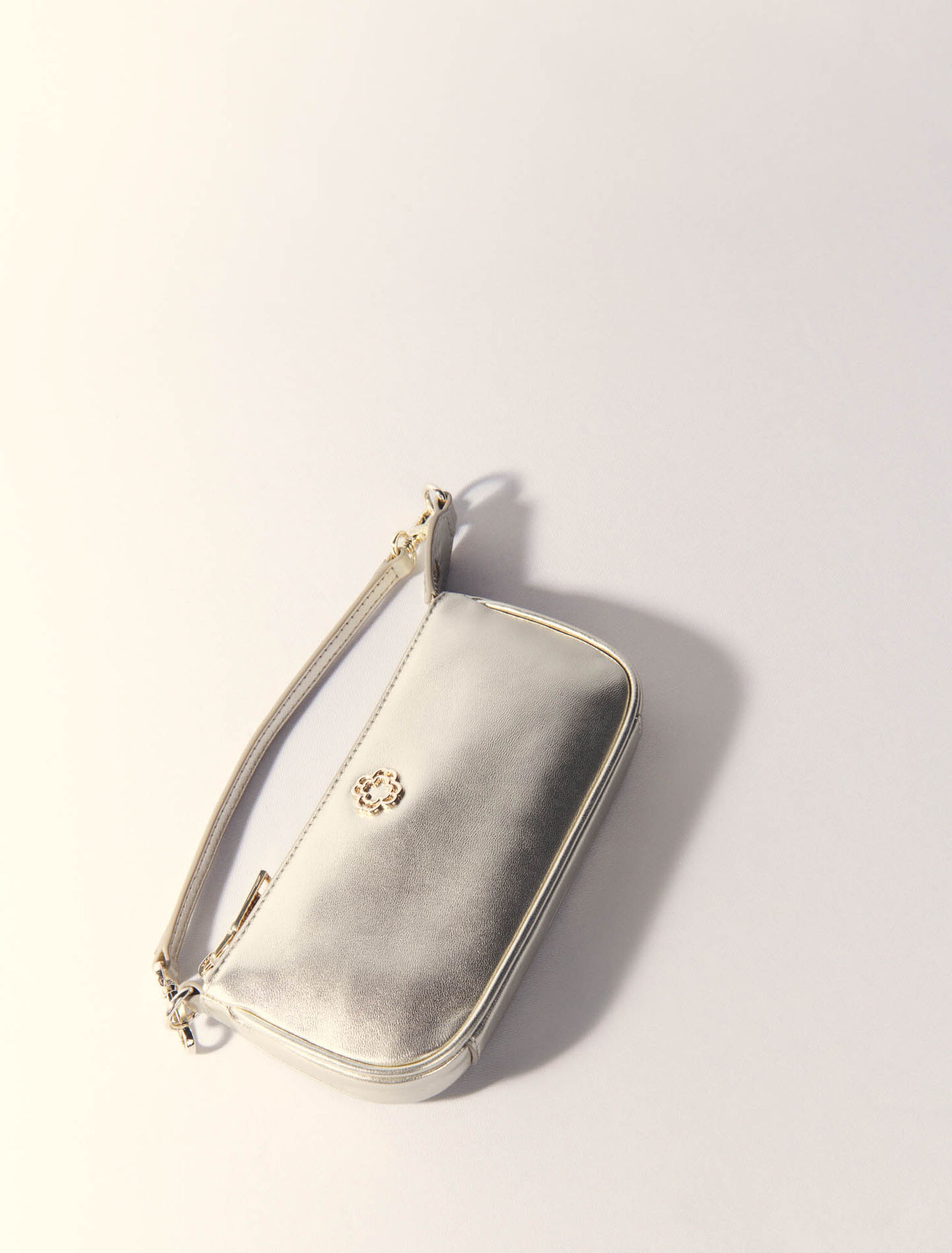 Pochette en cuir métallisé