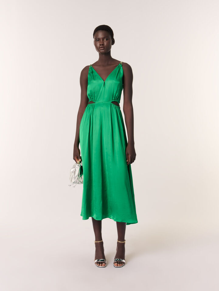 Robe longue satinée