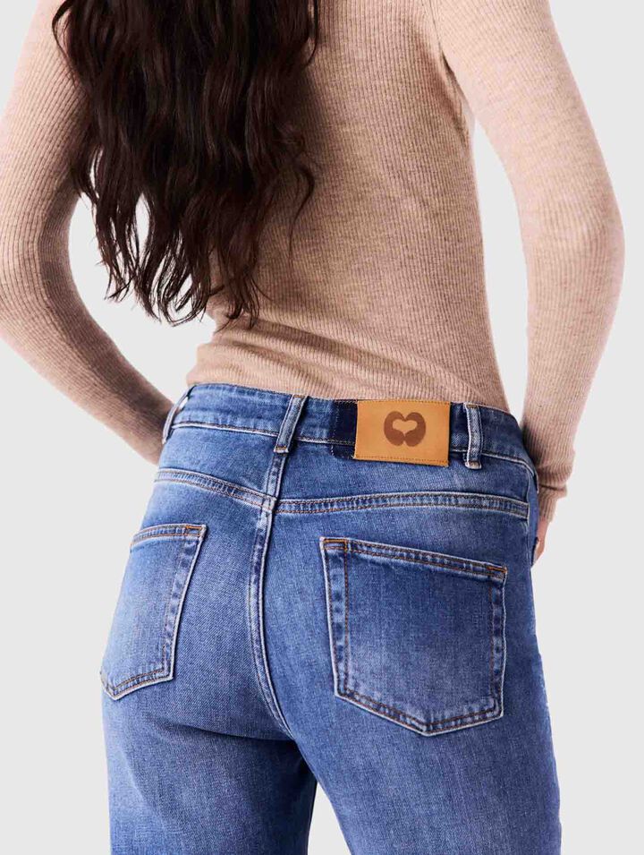 Jean denim &agrave; poches