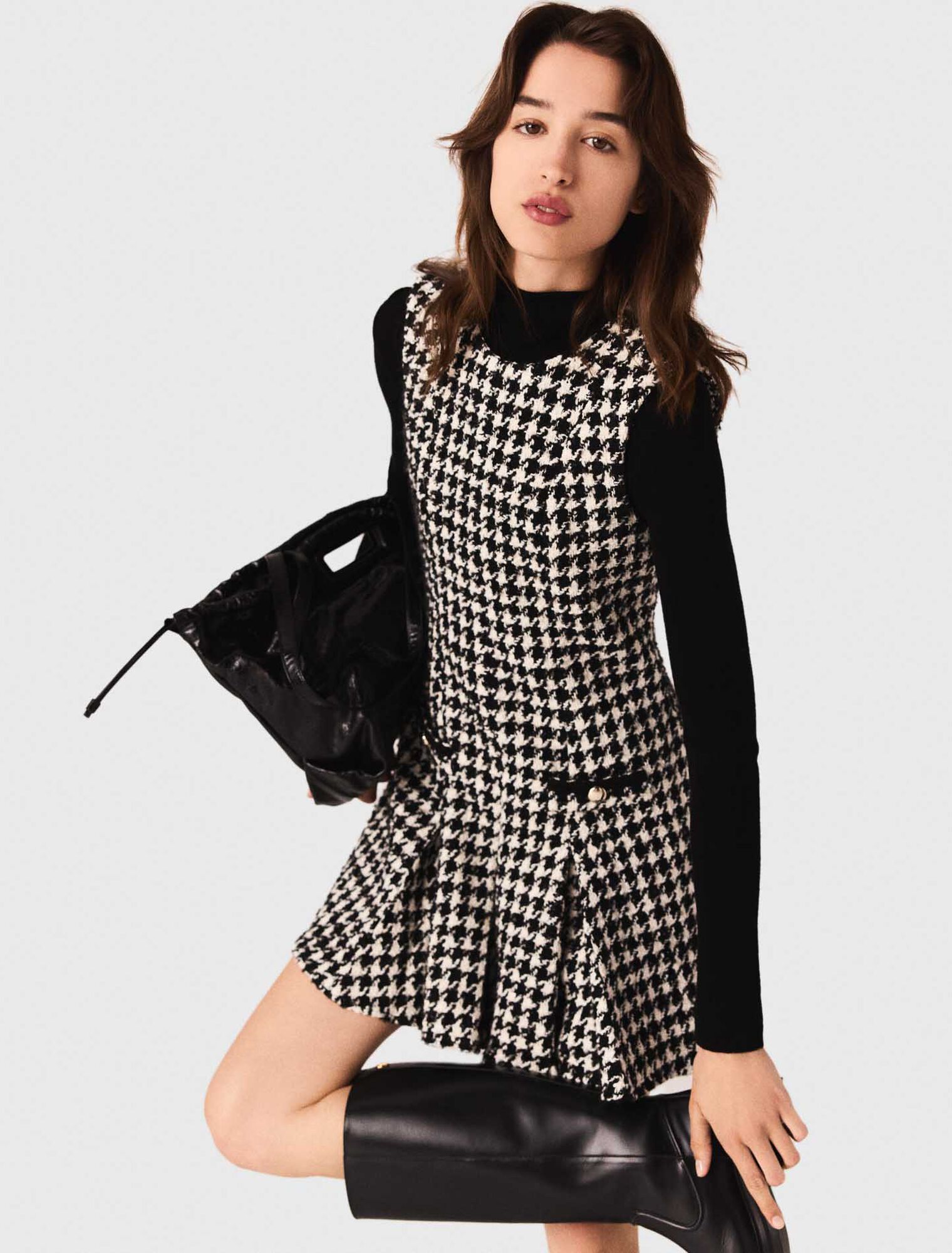 Robe en tweed évasée