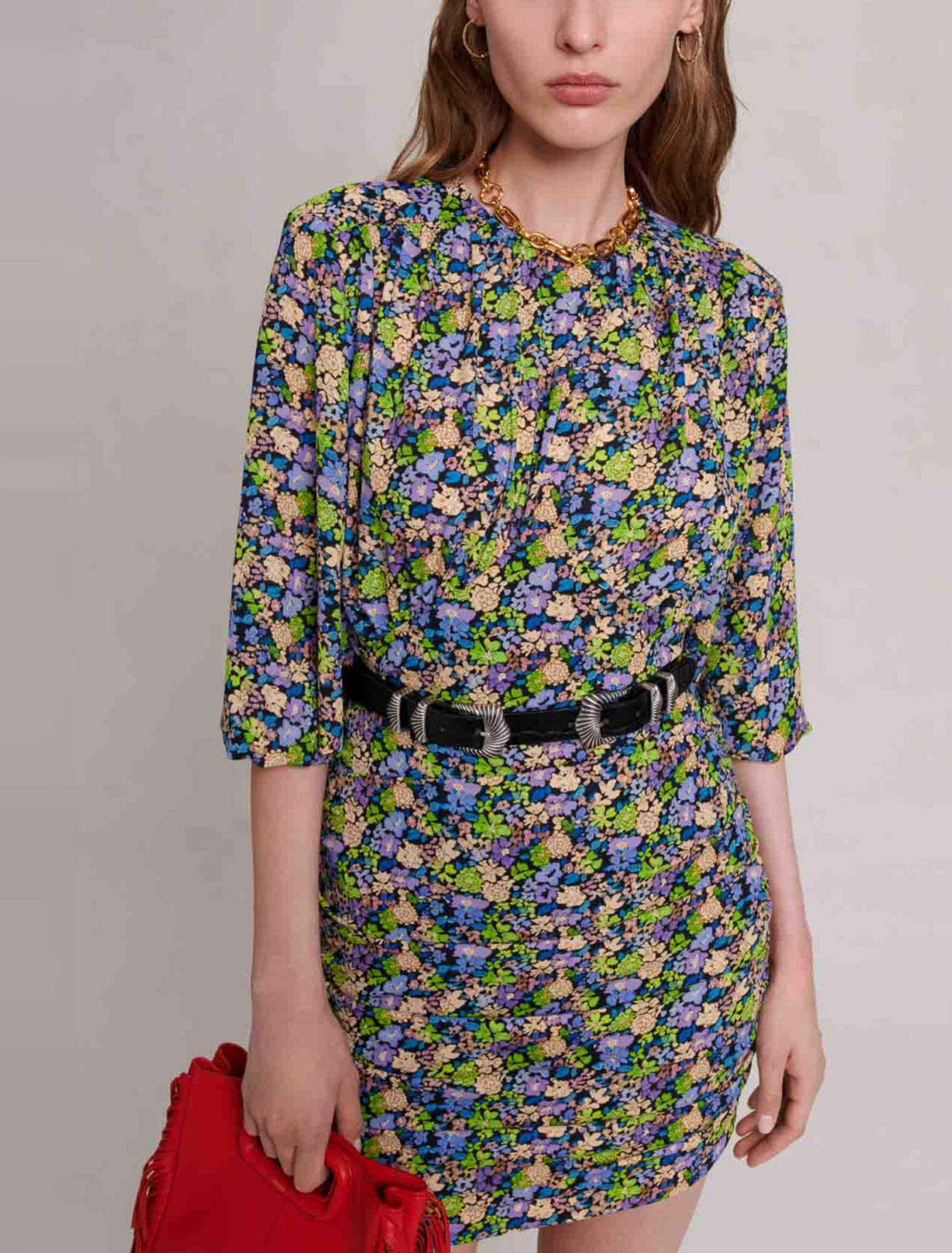 Robe courte à imprimé fleuri