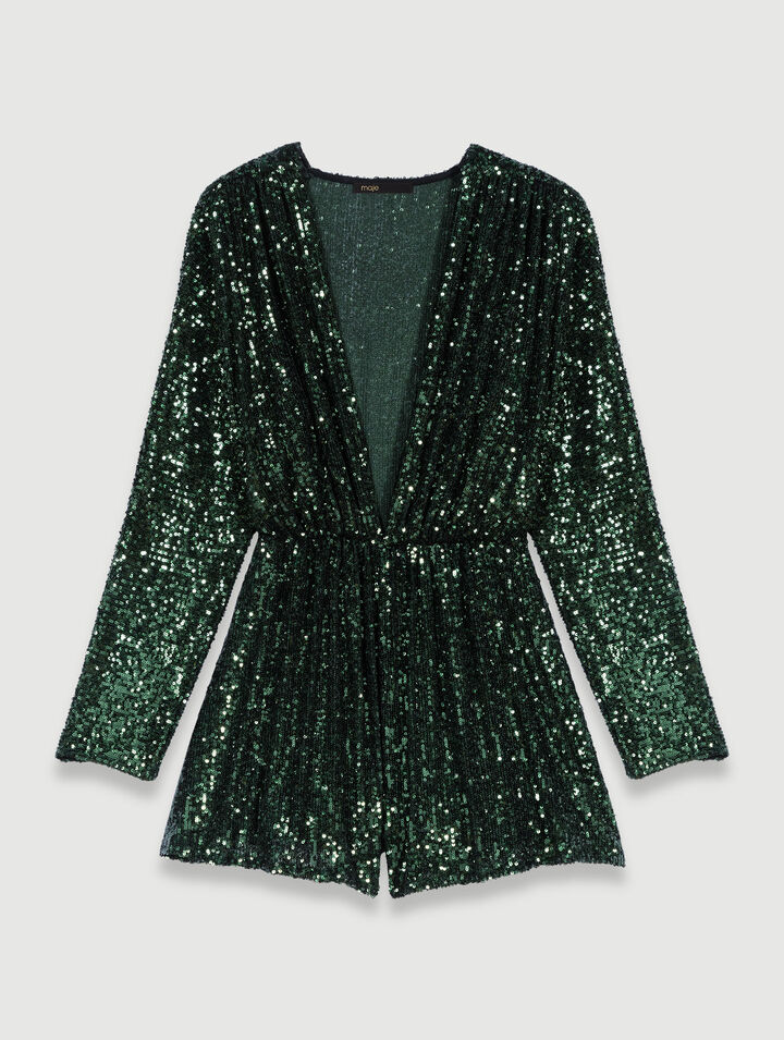 Combinaison short à paillettes