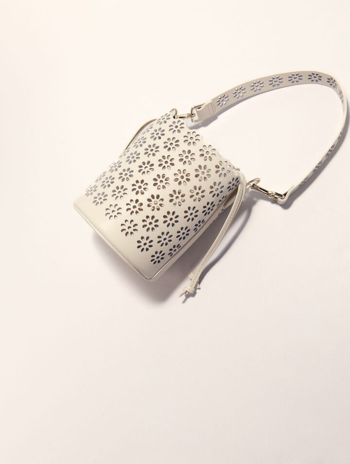 Sac seau en cuir perforé