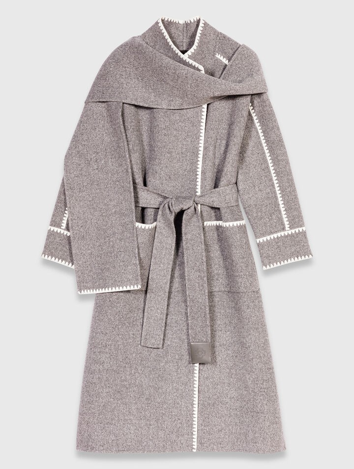 Manteau long double face