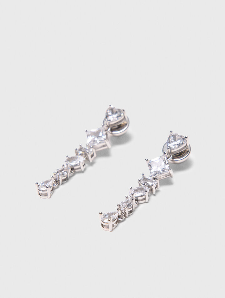 Boucles d'oreilles coeur strassé