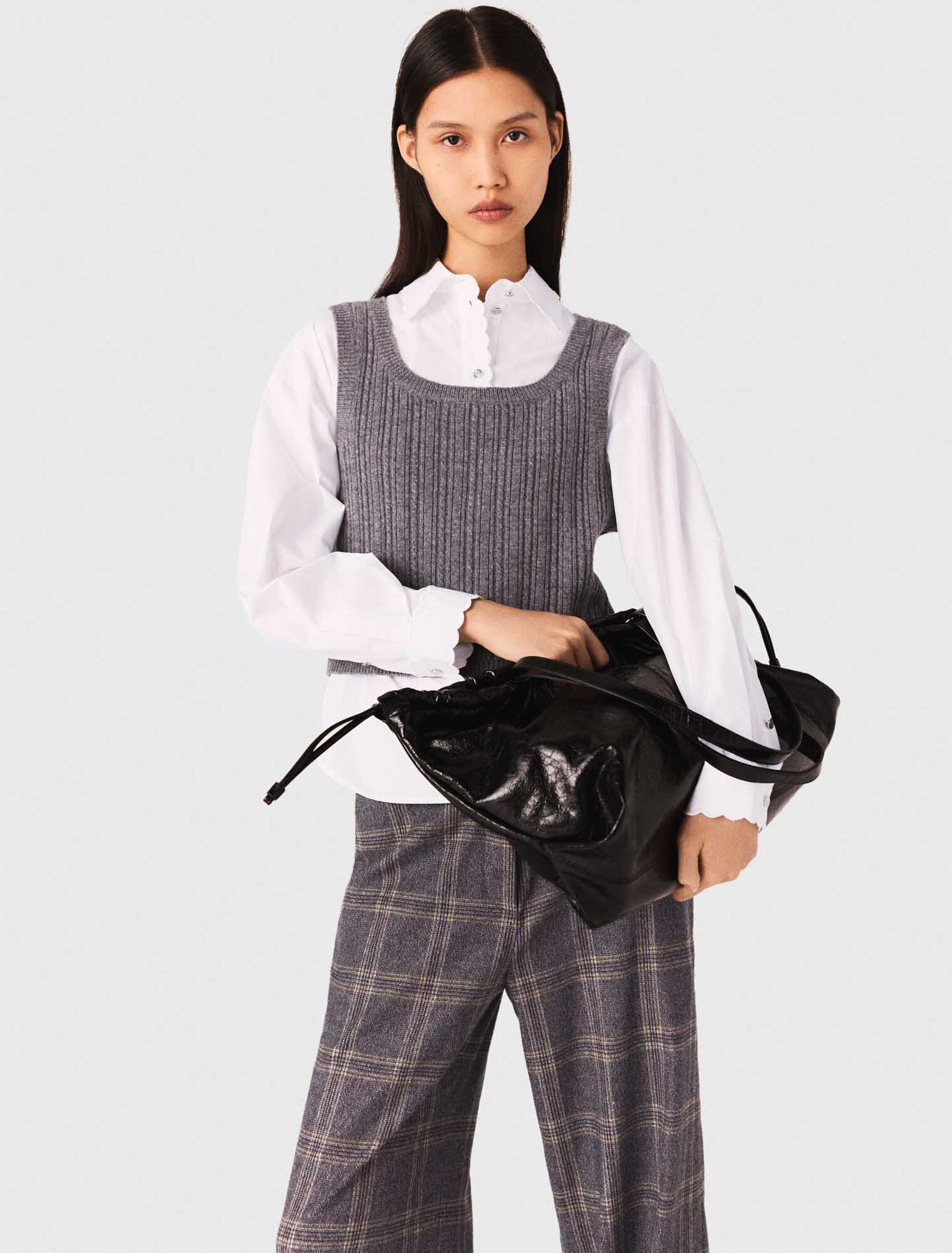 Top en maille et chemise amovible