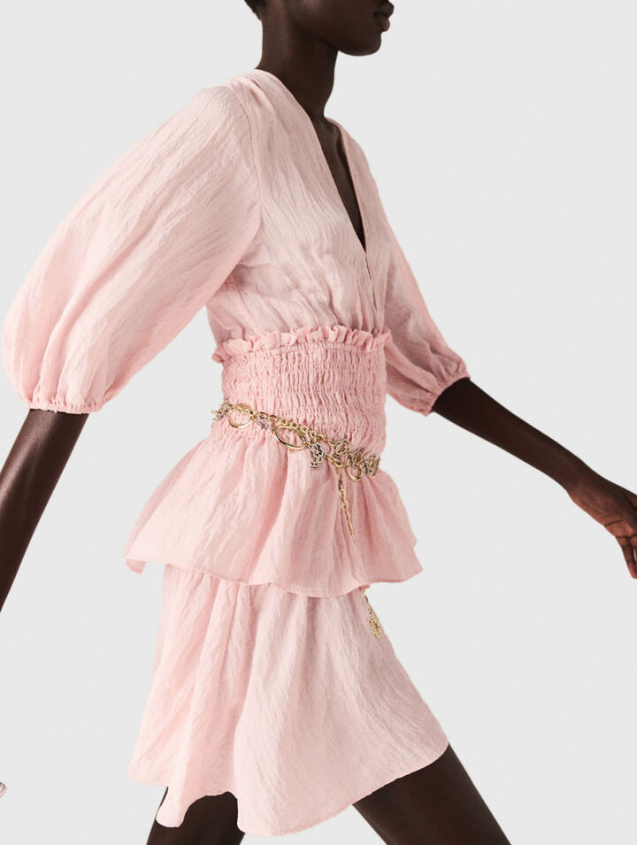 Robe courte &agrave; volants