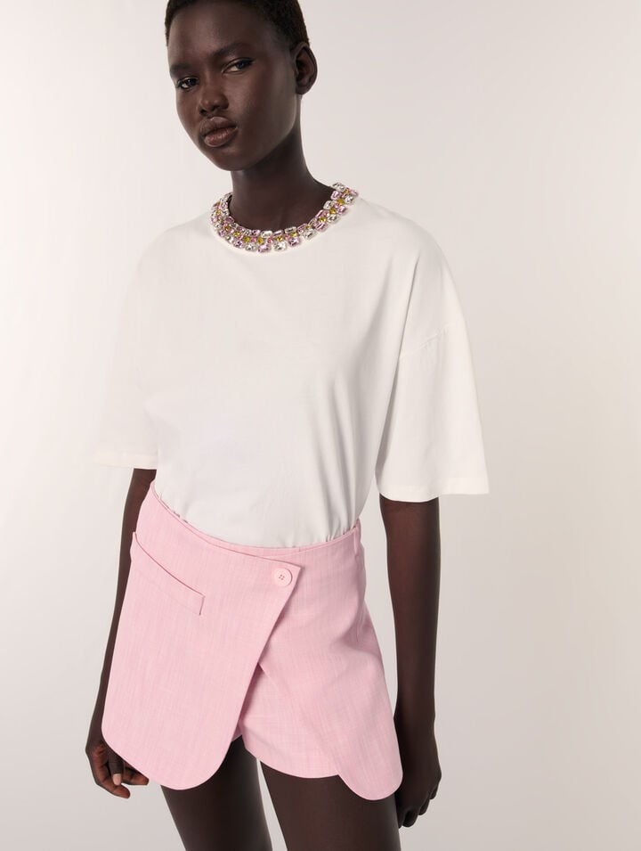 Tee-shirt à col bijou