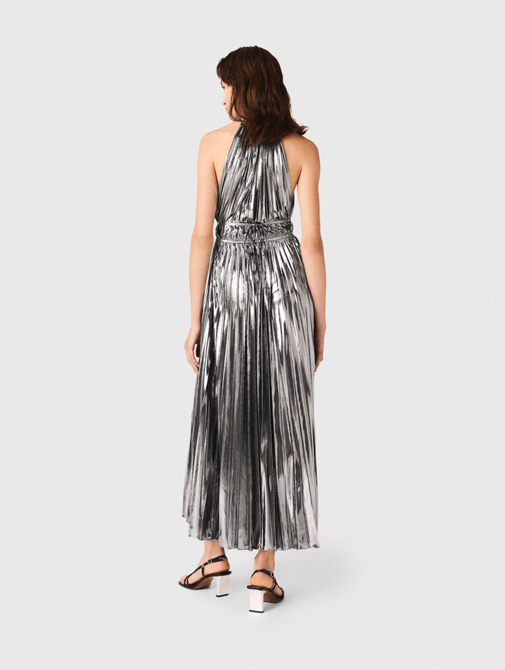 Robe longue plissée