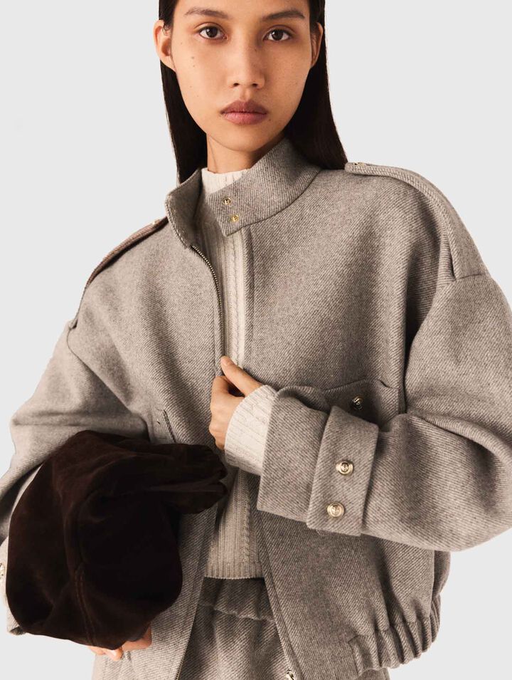 Blouson en laine mélangée