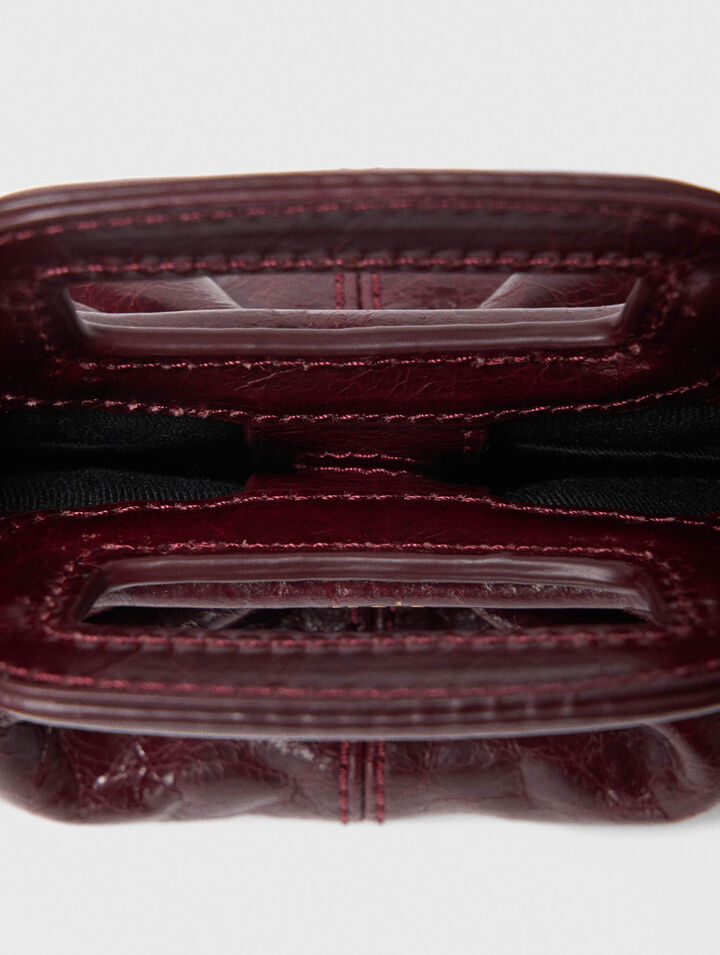 Mini clutch en cuir craquelé