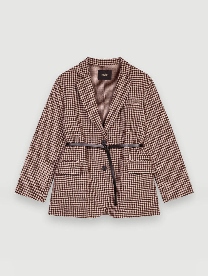 Manteau oversize en pied de poule