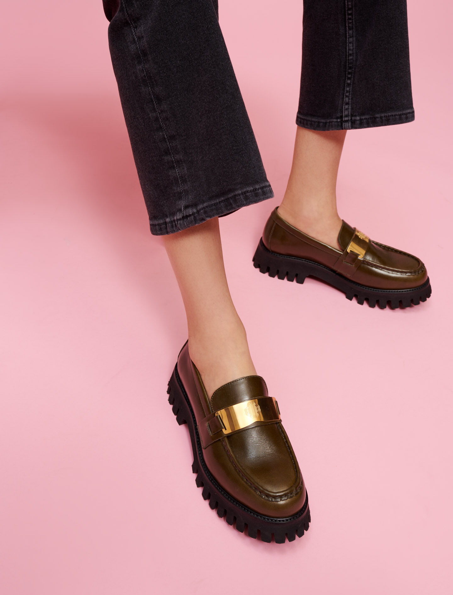 Moccassins en cuir a plateformes