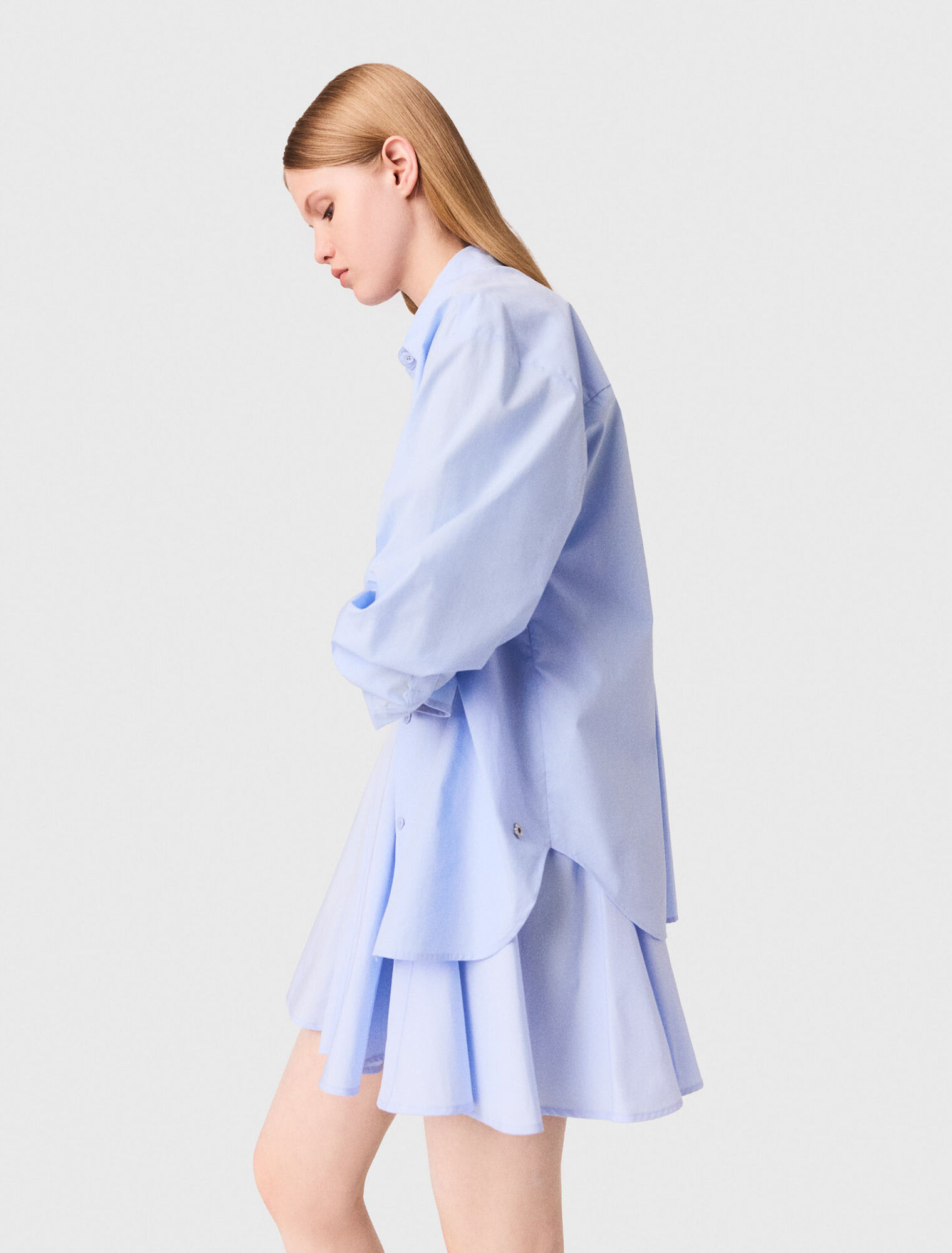 Chemise longue en popeline