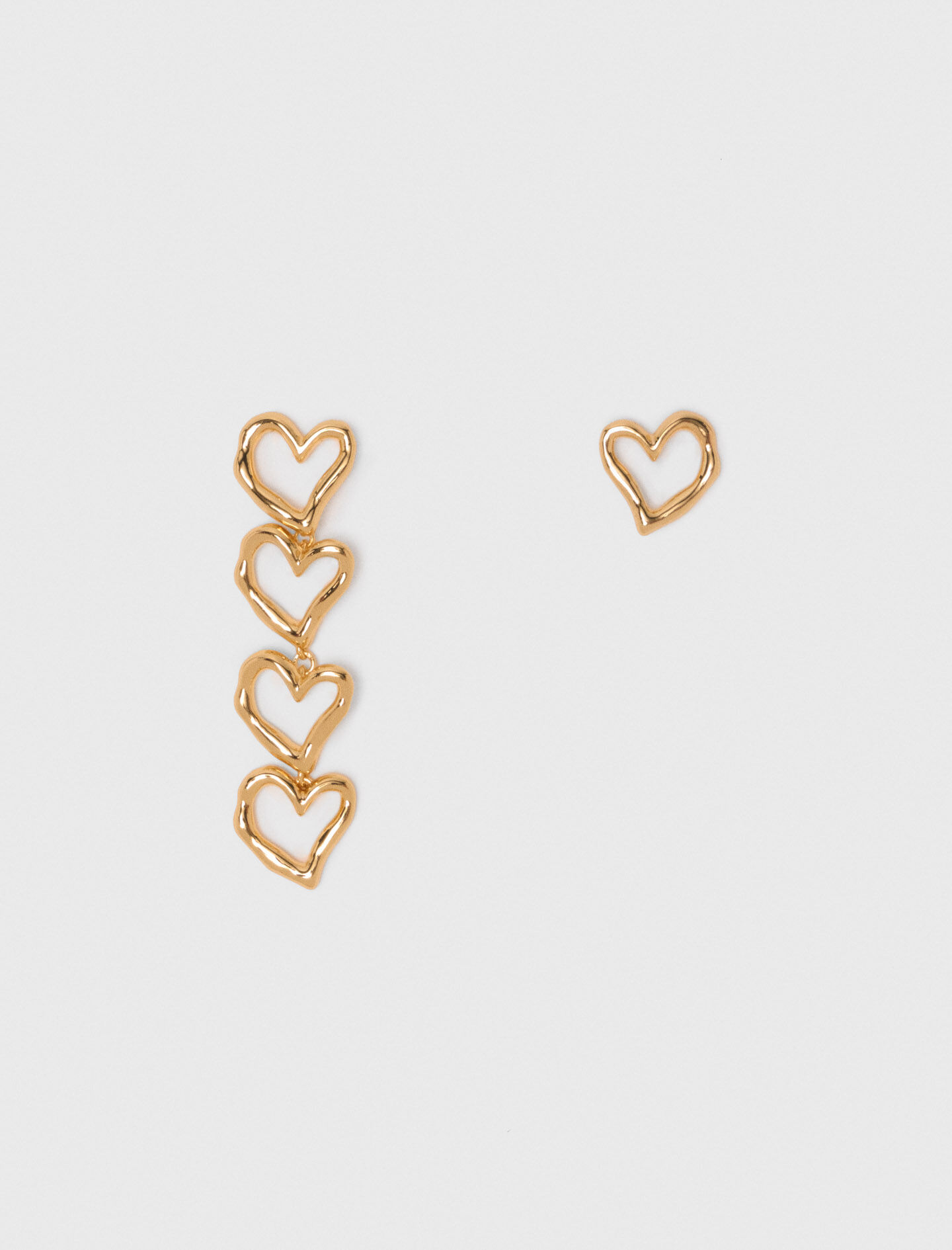 Boucles d'oreilles cœur asymétrique