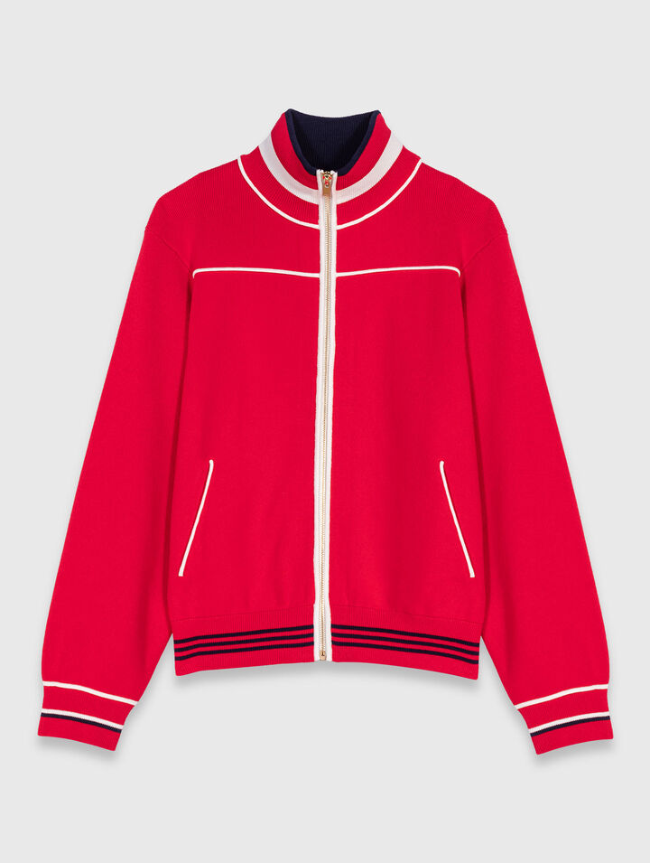 Cardigan zippé et taille élastiquée